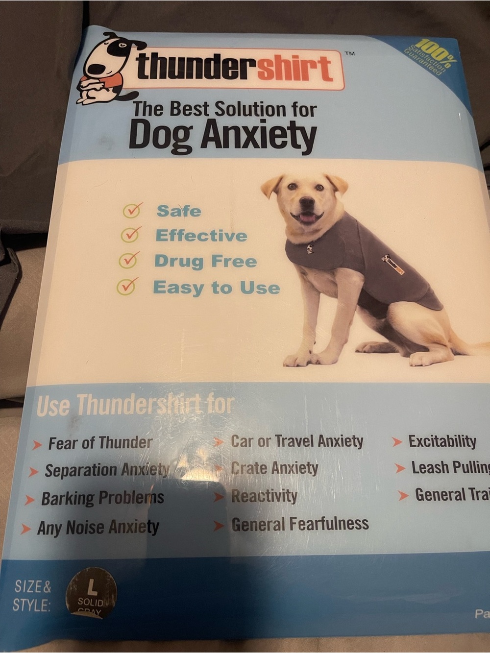 Thundershirt Dog Anxiety Relief Vest - Gray
